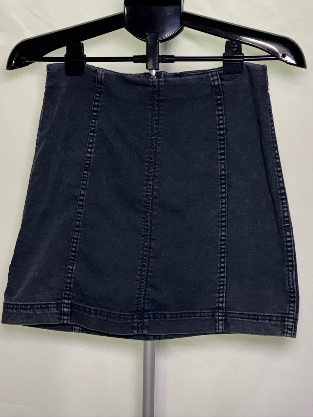 Free People Modern Femme Black Denim Mini Skirt, Size 8
